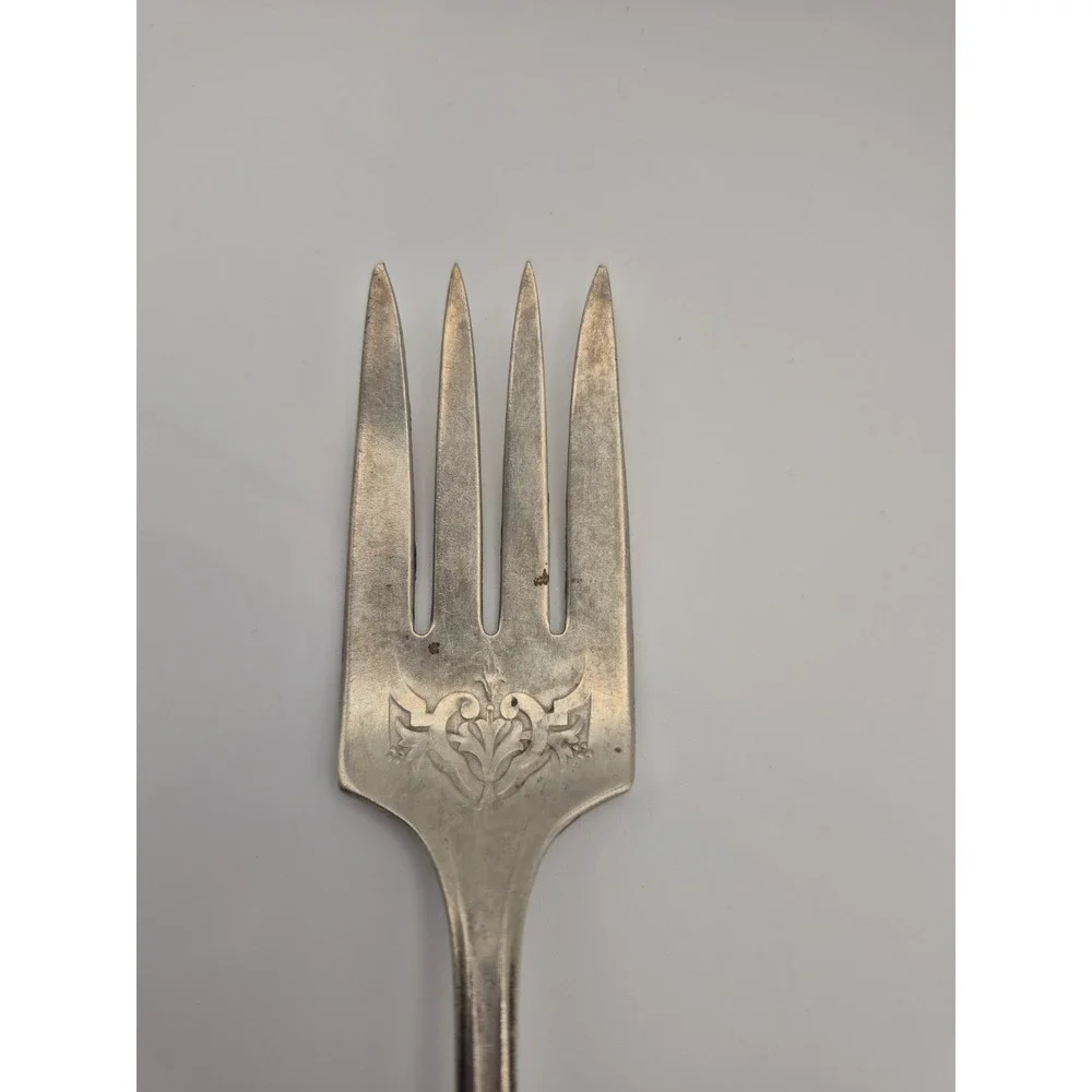 Lady Doris Serving Meat Fork Silverplate 1929 8.5 Inch Art Deco *See Pics*